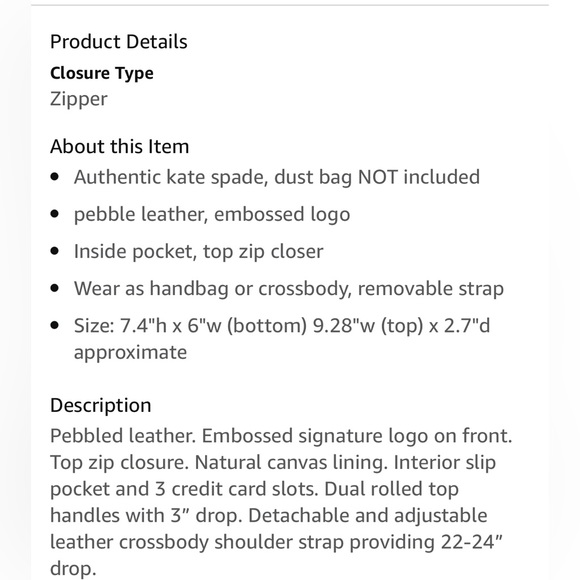 ♠️ kate spade ♠️ Mini Ella Tote - Picture 5 of 5